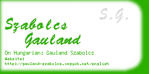 szabolcs gauland business card